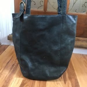 Leather satchel tote bag